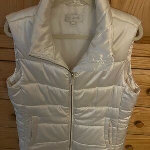 Talbots Women's Ivory Quilted Vest